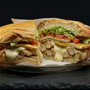Lanches: X-Egg Frango - Lanches Simples (Ingredientes: Pão de Hambúrguer, Maionese, Alface, Tomate, Filé de Frango, Presunto, Queijo, Ovo)