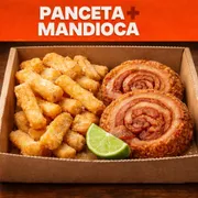 Porções Pequena 500g: Panceta + Mandioca - Porção (Ingredientes: Mandioca Processada, Panceta)