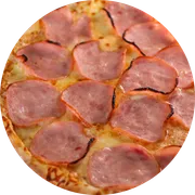 Tradicionais: Lombo Canadense - Pizza Familia (Ingredientes: Molho de Tomate, Mussarela, Lombo canadense)