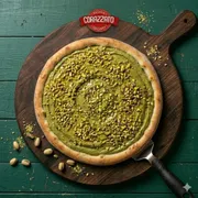 Doces: Explosão de Pistache - Pizza Grande (Ingredientes: Chocolate Branco, Granulado de Pistache, Pistache)
