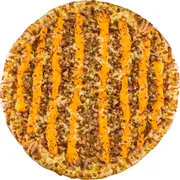 Carnes: Bacon com Cheddar - Pizza Pequena (Ingredientes: Molho, Mussarela, Bacon cubos, Cheddar)