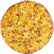 Carnes: Milho com Bacon - Pizza Pequena (Ingredientes: Molho, Mussarela, Milho, Bacon)