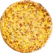 Carnes: Carbonara - Pizza Pequena (Ingredientes: Molho, Muçarela, Ovos, Bacon, Parmesão Ralado)