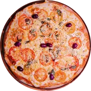 Salgadas: Mussarela - Pizza Grande - Salgada (Ingredientes: Rodelas de Tomate, Mussarela Fatiada)