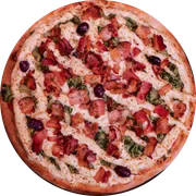 Salgadas: Brócolis II com Catupiry - Pizza Grande - Salgada (Ingredientes: Catupiry, Bacon, Alho Frito, Brócolis Refogado)