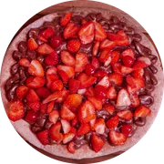 Doces: Morango com Chocolate ao Leite - Pizza Grande - Doce (Ingredientes: Morango, Chocolate ao Leite, Cereja)