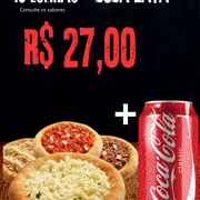 Combo de Esfihas + Coca Lata 350 ml: 5 Esf Calabresa com requeijao + 5 Esf CArne+ 1 Coca lata - 5 Esf Mussarela com requeijao + 5 Esf CArne+ 1 Coca lata