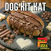 Hot Dog Doce: Dog Kit Kat - Hot Dog Doce (Ingredientes: Bombom Kit Kat, Chocolate ao Leite, Pão Hot Dog)