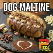 Hot Dog Doce: Dog Maltine - Hot Dog Doce (Ingredientes: Achocolatado Ovomaltine, Banana, Pão Hot Dog, Recheio de Ovomaltine)