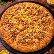 Tradicionais: BACONCORN TIKTOK - Pizza Grande (Ingredientes: Molho de Tomate, Mussarela, Bacon, Milho, Azeitona, Orégano)