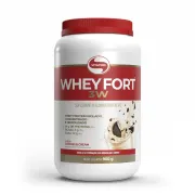 Suplementos & Fitoterápicos: Wheyfort 3W Pote 900G Cookies Vitafor - Fornece proteínas de rápida, média e lenta absorção, auxilia no ganho e manutenção muscular, recuperação pós-treino e suporte nutricional.