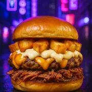 Burguer Artesanal: SP Nordeste - Burguer Artesanal (Ingredientes: Pão Brioche Macio, Hambúrguer Suculento de 150g, Cheddar Fatiado, Carne Seca Desfiada no ponto perfeito, Cream Cheese Cremoso, Queijo Coalho Tostado, Geleia de Pimenta Artesanal)