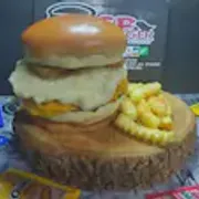 Burguer Artesanal: Jd. São Bento - Burguer Artesanal (Ingredientes: Pão Brioche, Maionese da Casa, Burguer de 150gr, Queijo Prato, Cebola Empanada, Ovo, Catupiry, Picles)