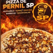 Tradicionais: Pernil SP - Pizza Grande (Ingredientes: Molho de Tomate, Mussarela, Cream Cheese, Barbecue, Queijo Coalho)