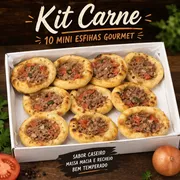 Combos mini: Kit carne 10 - 10 mini esfihinhas gourmet sabor carne