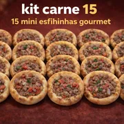 Combos mini: Kit carne 15 - 15 mini esfihinhas gournet sabor carne