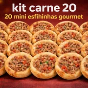 Combos mini: Kit carne 20 - 20 esfihinhas gourmet sabor carne