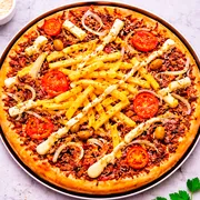 Gourmet: Cap. Barba Negra - Pizza Grande (Ingredientes: Molho de Tomate Artesanal, Carne de Sol, Barbecue, Batata Palha, Requeijão, Cheddar, Queijo Mussarela, Tomate, Cebolas, Azeitonas, Orégano)
