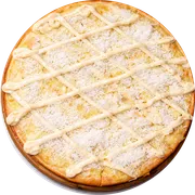 Doces: Beijinho - Pizza Grande (Ingredientes: leite condensado com coco ralado, Mussarela, uma pequena camada de chocolate branco)