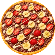 Doces: Banangos - Pizza Grande (Ingredientes: Banana, Morango, Nutella)