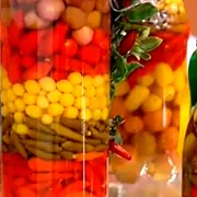 Empório: Pimentas Mistas 350 ml - Pimentas Mistas em conserva na cachaça 350 ml