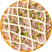 SELEÇÃO DO PONTO: Basca - Pizza Grande (Ingredientes: Bacon, Molho de Tomate, Mussarela, Orégano, Pimentão, Presunto, Requeijão Cremoso)