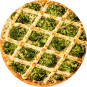 SELEÇÃO DO PONTO: Brócolis com Requeijão - Pizza Grande (Ingredientes: brócolis, Molho de Tomate, Mussarela, Orégano, Requeijão Cremoso)