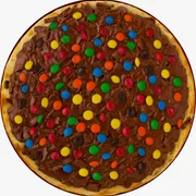 Doces: Diversão - Chocolate Preto - Pizza Grande (Ingredientes: Chocolate, Confeito de Chocolate)