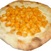 esfiha salgada: Esfiha de milho com catupiry - Milho com catupiry