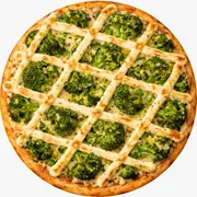 SELEÇÃO DO PONTO: Brócolis com Requeijão - Pizza Grande (Ingredientes: brócolis, Molho de Tomate, Mussarela, Orégano, Requeijão Cremoso)