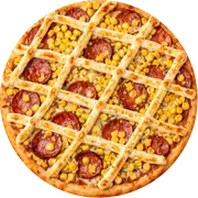SELEÇÃO DO PONTO: À Moda Pizzaiolo - Pizza Grande (Ingredientes: Calabresa Fatiada, Milho, Molho de Tomate, Mussarela, Orégano, Requeijão Cremoso)