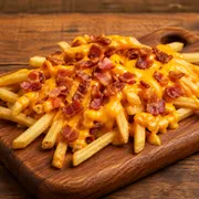 Porção de Batata Frita: Batata Frita + Bacon + Cheddar - Porção de Batata Frita + Bacon + Cheddar/G - 500 Gramas