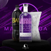 Kit Vodka: Combo Absolut Wild Berri com Baly + Gelo)