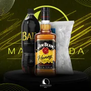 Kit Whisky: Combo Jim Beam Honey c/Baly + Gelo 3kg)