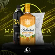 Kit Whisky: Combo Ballantines Sunshine 700ml com Baly + Gelo)