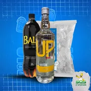 kit vodka com baly: Kit UP Maracujá + Baly 2L + Gelo 3kg)