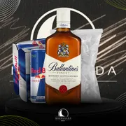Kit Whisky c/6 Red Bull: Combo Ballantine´s 1L c/6 Red Bull + Gelo)
