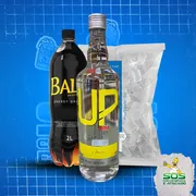kit vodka com baly: Kit UP Abacaxi + Baly 2L + Gelo 3kg)