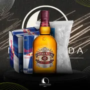 Kit Whisky c/6 Red Bull: Combo Chivas 1L c/6 Red Bull + Gelo)