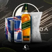 Kit Whisky c/6 Red Bull: Combo Green Label 750ml c/6 Red Bull + Gelo)