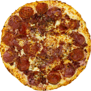 Tradicionais: Italianíssima - Pizza Grande (Ingredientes: Molho de Tomate, Mussarela, Presunto, Salame de Lombo de Porco Defumado, Salame Italiano, Salame Pepperoni)