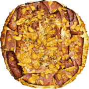 Tradicionais: Calabresa Alho Frito - Pizza Grande (Ingredientes: Alho Frito, Calabresa Picada, Molho de Tomate, Mussarela, Orégano)