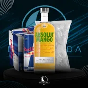 Kit Vodka c/6 Red Bull: Combo Absolut Manga C/6 Red Bull + Gelo)