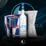 Kit Vodka c/6 Red Bull: Combo Grey Goose 750ml c/6 Red Bull + Gelo3kg)