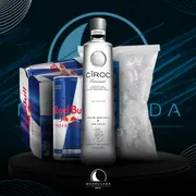 Kit Vodka c/6 Red Bull: Kit Ciroc Coco 700ml c/6 Red Bull + Gelo)