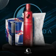 Kit Vodka c/6 Red Bull: Combo Ciroc Pomegranate c/6 Red Bull + Gelo)