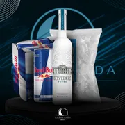 Kit Vodka c/6 Red Bull: Combo Belvedere c/ 6Red Bul + Gelo)