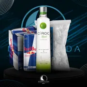 Kit Vodka c/6 Red Bull: Combo Ciroc Apple c/6 Red Bull + Gelo)