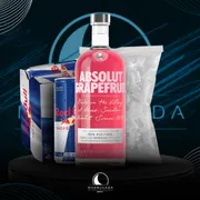 Kit Vodka c/6 Red Bull: Kit Absolut Grapfruit c/6 Red Bull + Gelo)