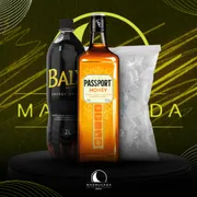 Kit Whisky: Combo Passport Honey 670ML com Baly + Gelo)